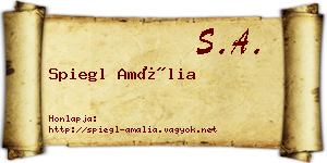 Spiegl Amália névjegykártya