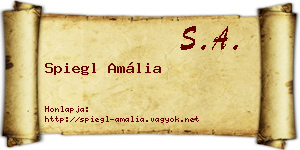 Spiegl Amália névjegykártya